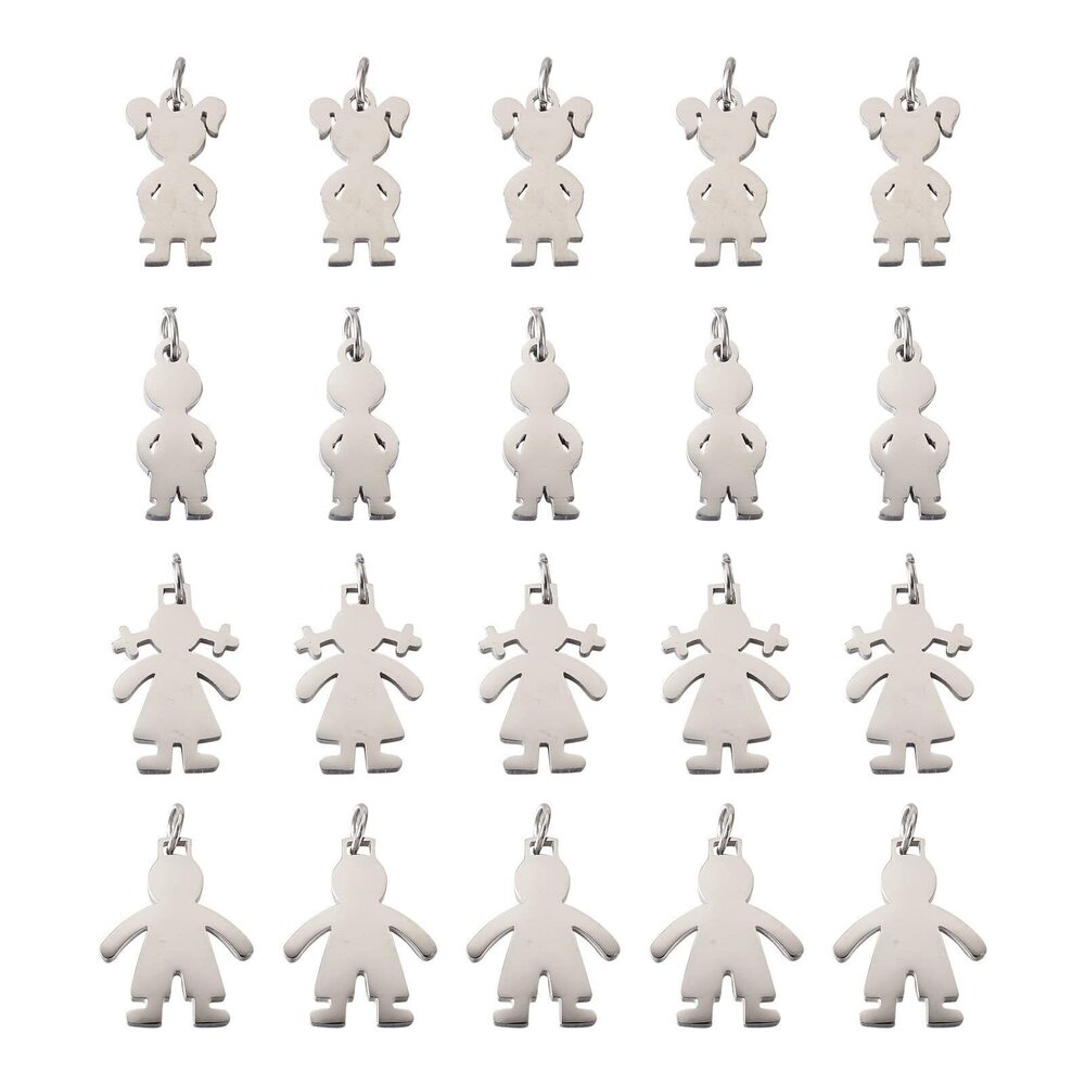 1314 Pandahall 20pcs Stainless Steel Charms Pendants Mix Hollow Stainless